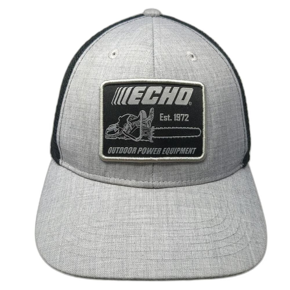 ECHO Trucker Hat Gray OSFM Mesh Back Chainsaw Outdoor Power Equipment Snapback